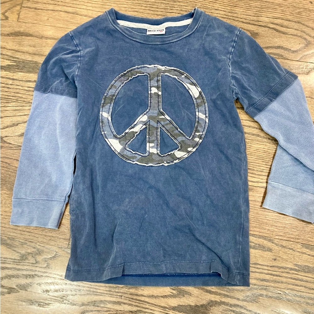 Mish Boys Blue Peace Sign Layered Long-Sleeve Tee